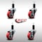 Service Caster 3'' SS Red Poly Wheel Swivel 1-1/4'' Expanding Stem Caster Set, 4PK SCC-SSEX20S314-PPUB-RED-114-4 - alternate 4